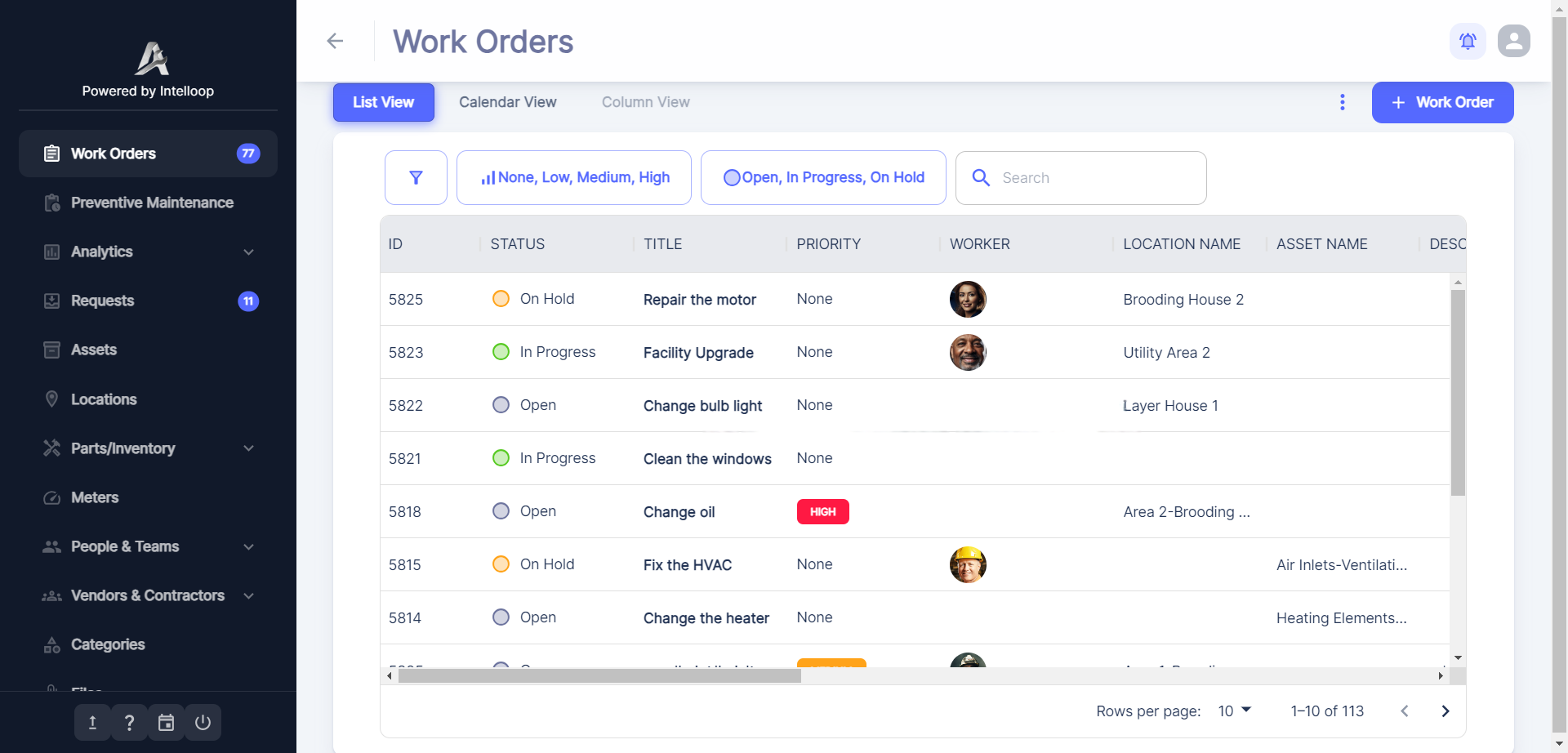 screenshot of Atlas CMMS